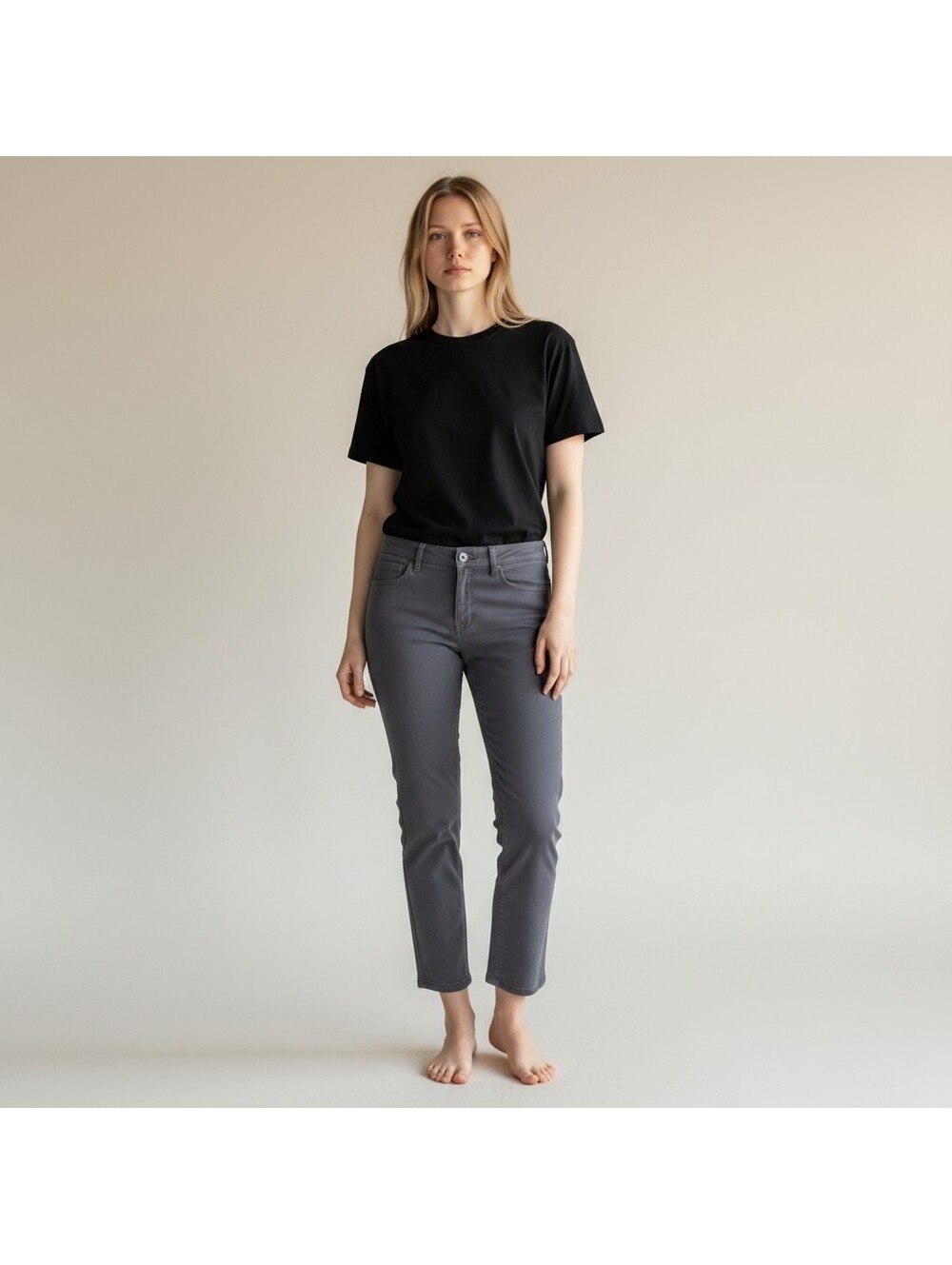 Banana Republic Cropped Pants Women 10 Blue Stretch Mid Rise Flat Front Cotton